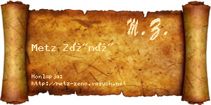 Metz Zénó névjegykártya